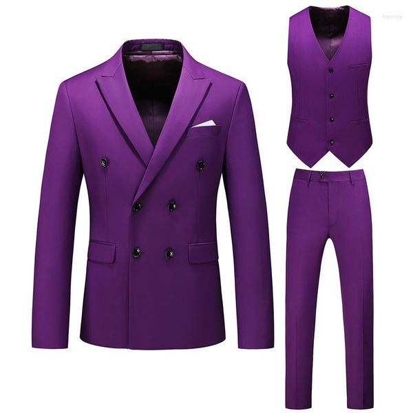 Männer Anzüge 2023 Männer Anzug Weiße Jacke Weste Hosen Drei Stück Für Hochzeit Blazer Schwarz Erreichte Revers Business Sommer Slim fit Kostüm Homme