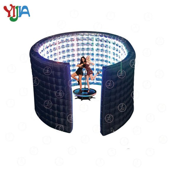 Taşınabilir şişme fotoğraf kabini muhafaza zemin rgb LED 360 fotoğraf kabini arka plan