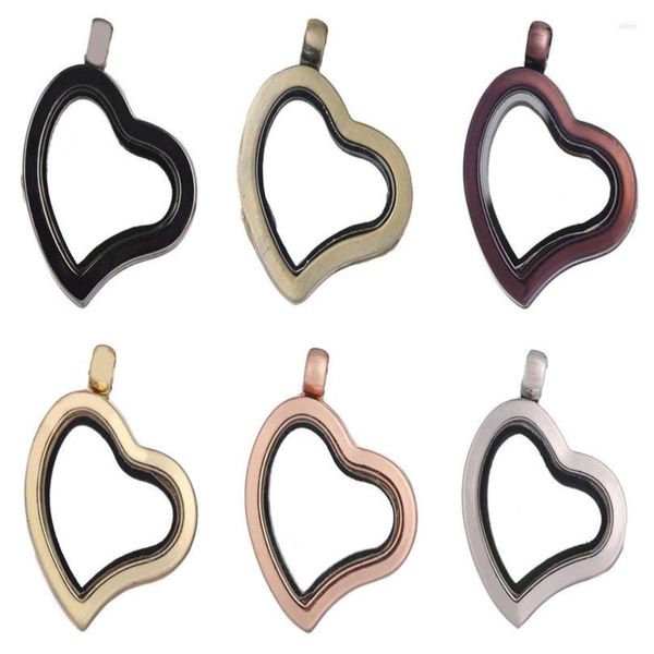 Charms 1pc Ciondolo con magnete medaglione in vetro a forma di cuore di buona qualità per collana maglione