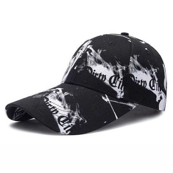 Ball Caps Men Mulheres Baseball Cap Graffiti Korean Ink Style Teenage Snapback Visor Longo Verão Esportes Sun Caps Hip Hop Papai Hat Gorras EP002 AA220517