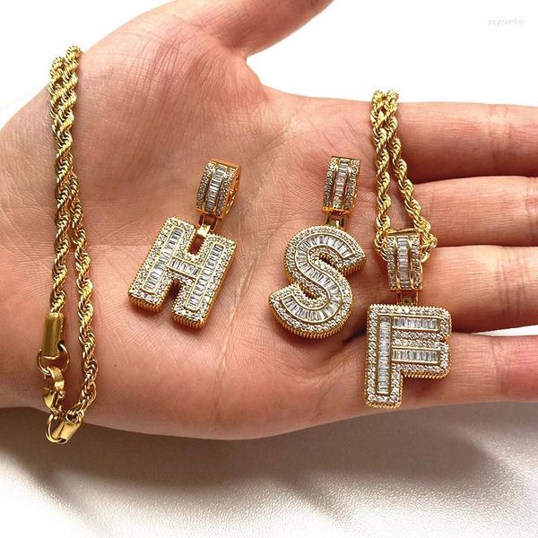 Anhänger Halsketten Strass Große Buchstaben Halskette Für Frauen Alphabet Schmuck Edelstahl Kubanische Kette Abnehmbare Zirkonia Initial Choker