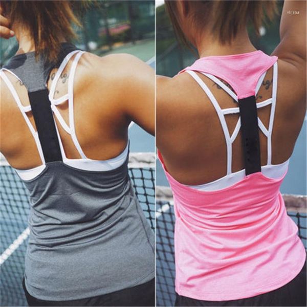 Camisas ativas feminino esportivo feminino sem mangas fitness singlet ginástica tanque tops soltos tops de ioga sem costas