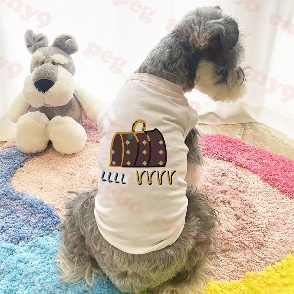 Designer New Pets Tank Top Top Jacquard Bolsa Tirada Camista Dogs Casta Letter Tees de animais de estimação Três cores