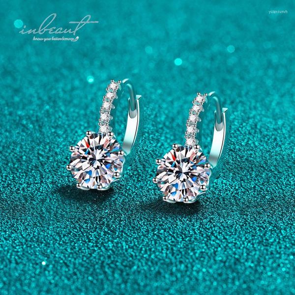 Серьги с шпилькой inbeaut 925 серебро всего 4 ct круглый