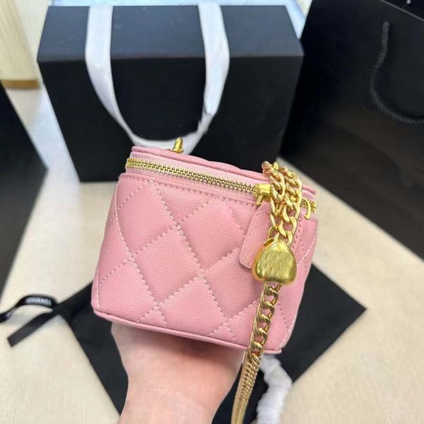 Borsa a secchiello da donna Lingerie Crossbody Fashion Borsa cosmetica Mini borsa classica color caramella