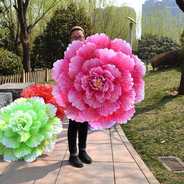 Fiori decorativi Oggetti di scena per la danza Ombrello di peonia Spettacolo teatrale Cerimonia di apertura dei grandi giochi serali di fiori di palma