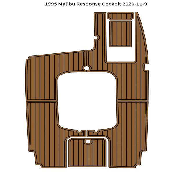 1995 Malibu Response Cockpit Pad Boot EVA Schaum Faux Teak Deck Bodenmatte Bodenbelag