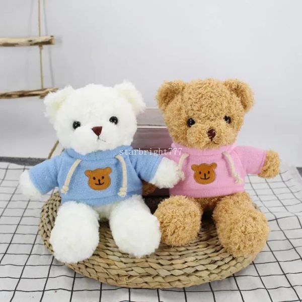 30cm Kawaii Teddy Bear Bebek Peluş Oyuncak Sevimli Sweater Düğün Bez Bebek Sevimli Ayı Çocuk Tatil Hediyesi Kız Günü Hediyesi