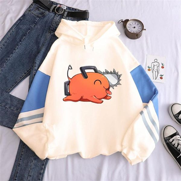 Felpe con cappuccio da uomo Anime Chainsaw Man Pullover Felpa con stampa di cartoni animati Casual Felpa con cappuccio in pile Cappotto allentato unisex Costumi per coppie