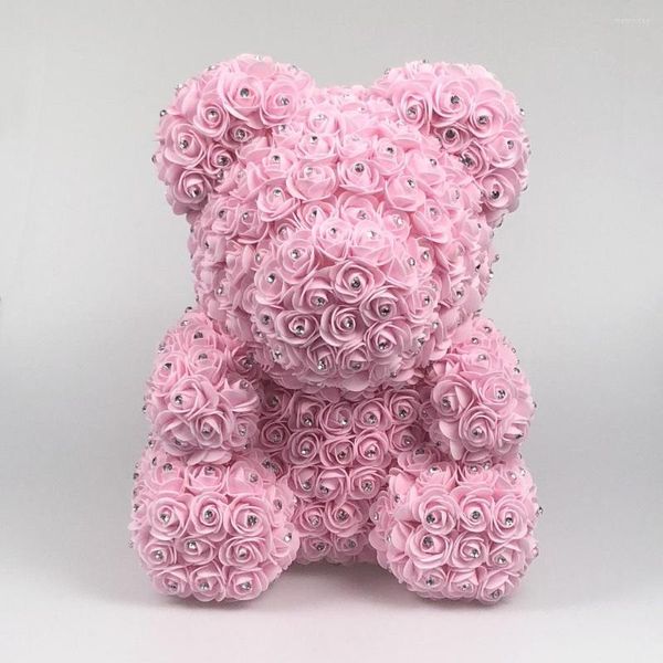 Flores decorativas de 40 cm de casamento idéias de diamante rosa urso de espuma artificial brinddy infantil presente de aniversário do dia dos namorados