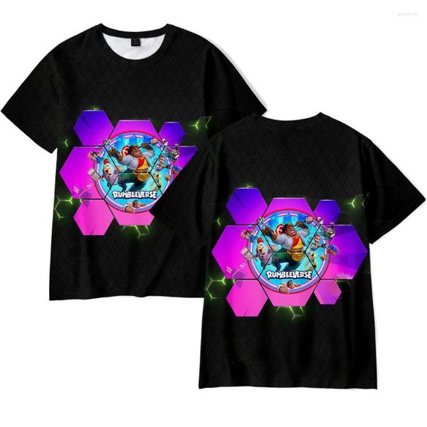 Männer T Shirts 2023 3D Druck Rumbleverse Shirt Männer Frauen Unisex Tops Drucken Spiel Kinder Sommer T-Shirt Casual Jungen mädchen Hip Hop Cartoon