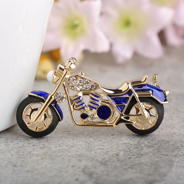 Pino de broche de motocicleta azul vermelho para homens e mulheres acessórios para festas Baby Broche Small Gift