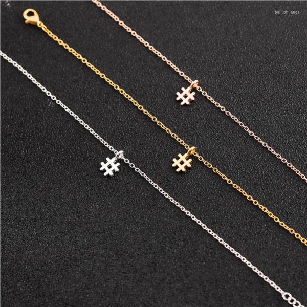 Очарование браслетов крошечное символ # хэштегский браслет простой мини -номер персонаж начальный алфавит
