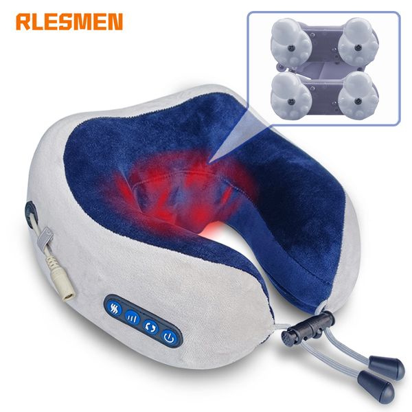 Massager rlesmen 4 головы перемещенные подушка подушка Массажер Релаксатор Релаксационный вибратор USHAPED ЦЕКИКА