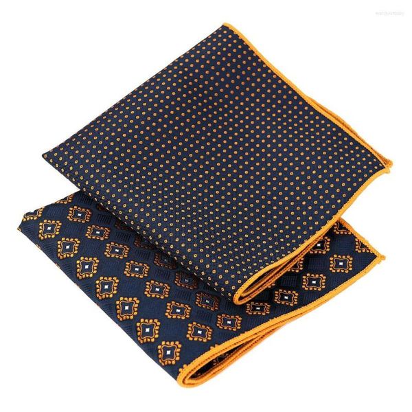 Papillon Fazzoletto da taschino in microfibra Fazzoletto da uomo Giallo marrone Dot Fit Fazzoletto da festa formale Vintage Check Abito da uomo Hanky