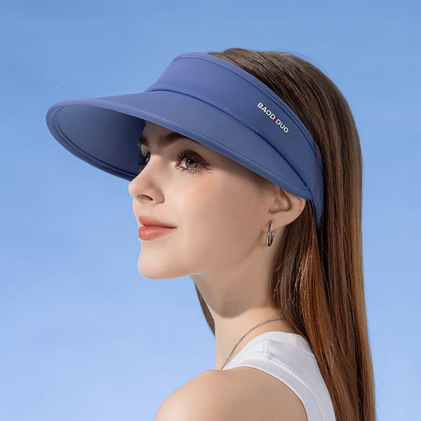 Шляпы на открытом воздухе Candy Color Sun Hat для женщин легкая дышащая летняя пустая топ-шапка 10 см. Большой красавицы классическая спортивная спортивная шляпа Anti-UV 230516