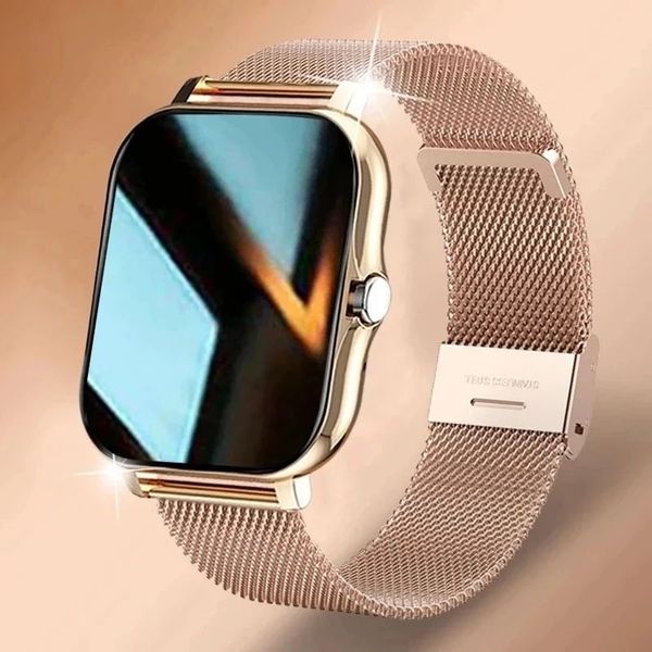 Intelligente Armbanduhr für iPhone mit Musik, HD-Bluetooth-Anrufen, wasserdichten Herren- und Damenuhren, Herzfrequenzmesser