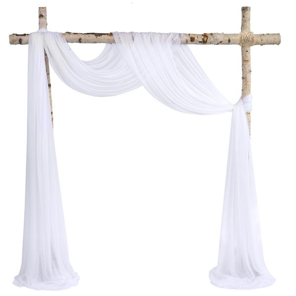 Cortinas puras de 610 metros de casamento arco drape de chiffon drapeing cortina de cortina de cortina de abreviação de suprimentos de suprimentos recepção decoração de suspensão 230517