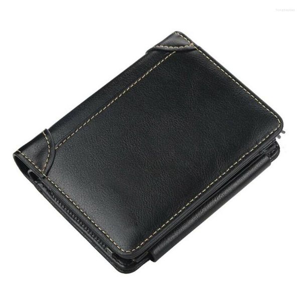 Borse portaoggetti 1 PC Portafoglio a tre ante in pelle da uomo semplice e durevole con portafogli portafogli portamonete portamonete uomo regalo
