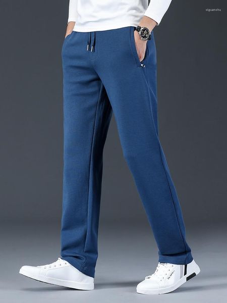 Pantaloni da uomo Tasche con zip primaverili Pantaloni lunghi della tuta Pantaloni da jogging da uomo Blu Nero Grigio Abbigliamento sportivo Pantaloni casual in cotone a pista dritta