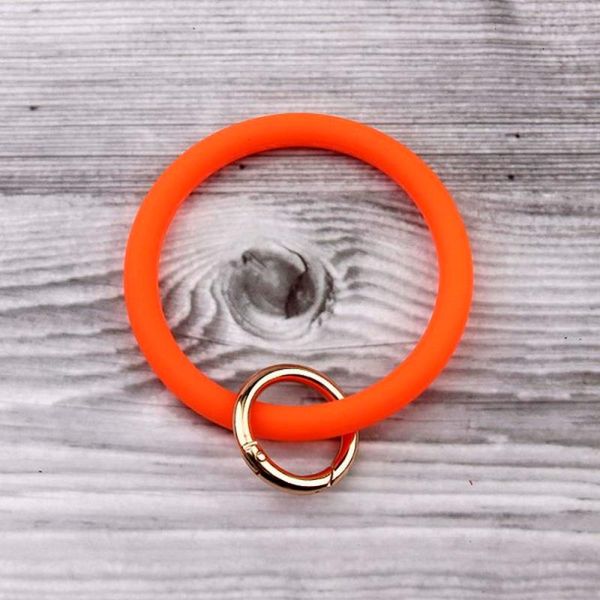 Keychains Zwpon Fashion Silicone O Round Wristlet Fob Chain Chain Women Circle Car Acessórios por atacado