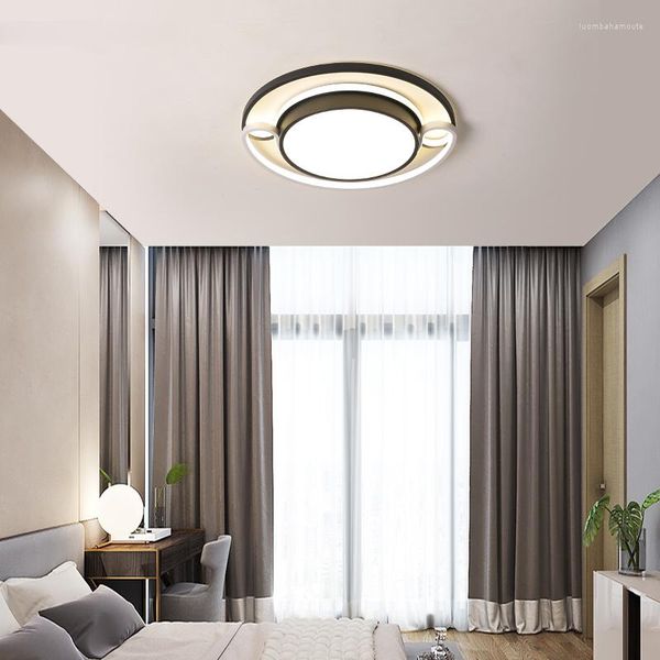 Lustres de luzes pendentes LED Creative Black and White Chandelier Modern for Bedroom Sala Lâmpadas redondas Home Deco Lighting Dimmable