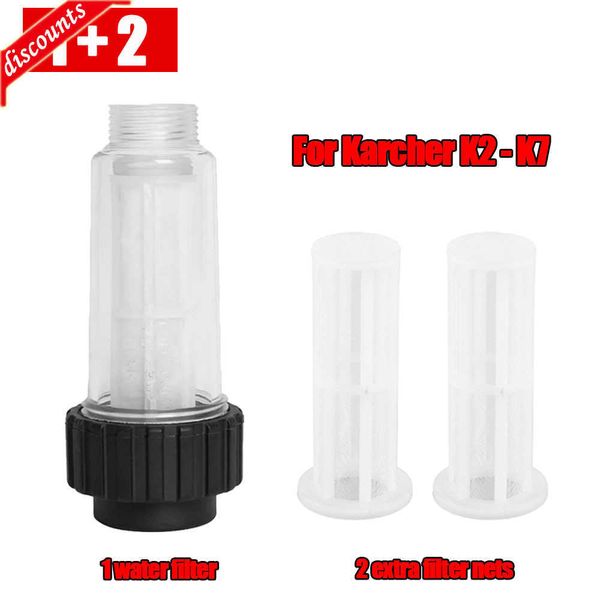 Neuer G 3/4-Zoll-Wasserfilter mit 2 Filterkernen für Hochdruckreiniger-Wasserfilter der Kärcher K2 K3 K4 K5 K6 K7-Serie