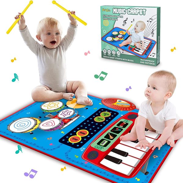 Neuheitsspiele Früherziehungsspielzeug für Kinder Lernbodendecke Geburtstagsgeschenke für Jungen Mädchen Klavierdecken Schlagzeug Montessori-Spielzeug 230517