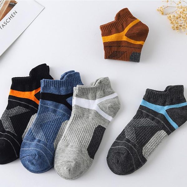 Herrensocken, 5 Paar, hohe Qualität, Crew-Knöchel-Baumwolle, lässig, Sommer, atmungsaktiv, weich, Outdoor-Sport, Laufen, kurze, niedrig geschnittene männliche Socke