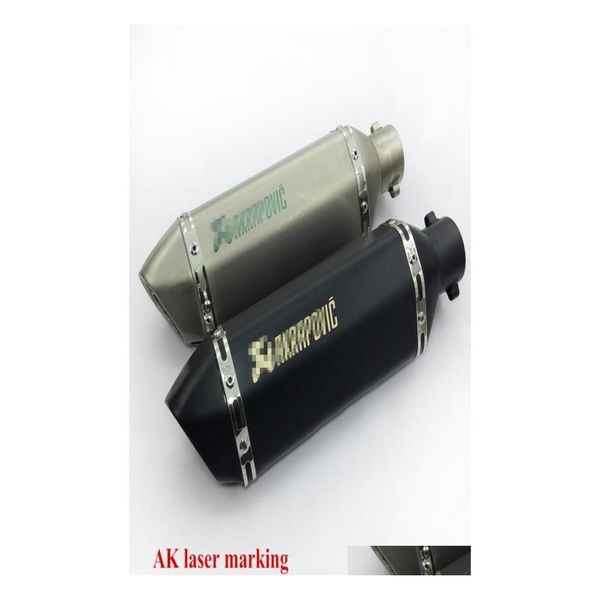 Sistema de exaustão de motocicleta Marcador de laser Akrapovic 3851mm silenciador de tubo de silenciador com mobiles de entrega de entrega de gotas removíveis DB Killer8092672