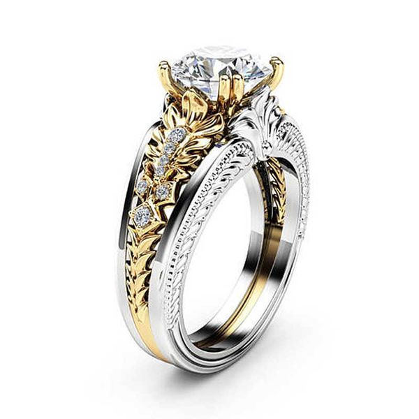 Bandringe Vintage Diamant 18K Weißgold Ring Edelstein Ehering für Frauen reiner Topas Bague Anel Schmuck Anillos de Bizuteria Edelstein J230517