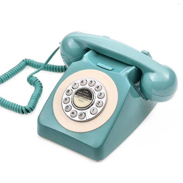 Walkie Talkie Telefono fisso retrò Desktop Pulsanti chiari Stile pastorale Segnale stabile Ornamenti Telefono di casa Vecchia moda Vintage europeo