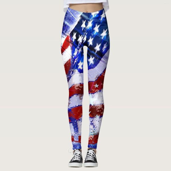 Active Pants Women' Fourth Of July Leggings sportivi stampati Yoga Scrub Petite