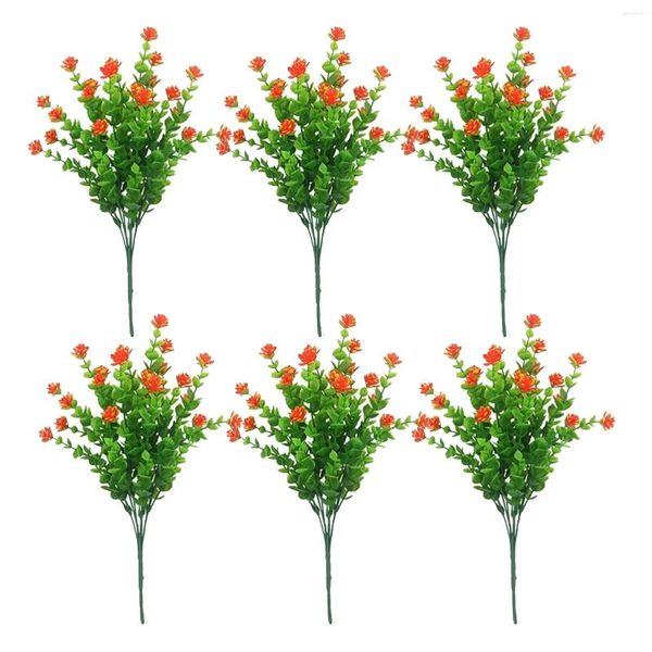 Fiori decorativi Eucalipto rosso Decorazioni per la casa Regalo fai-da-te Fiore artificiale Riutilizzabile Centrotavola da tavolo per interni ed esterni Resistente ai raggi UV