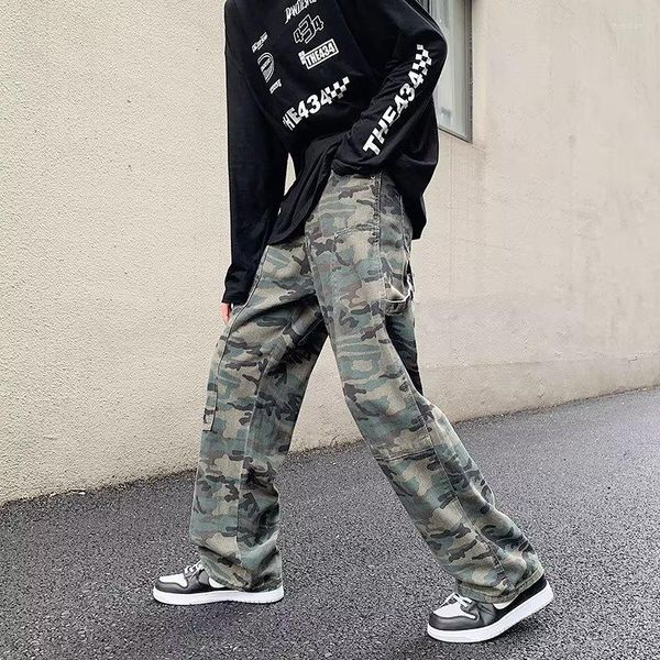 Jeans da uomo 2023 Fashion Camouflage Baggy Men Cargo Pants Y2K Abbigliamento Hip Hop Dritto Donna Casual Pantaloni lunghi Pantaloni Uomo
