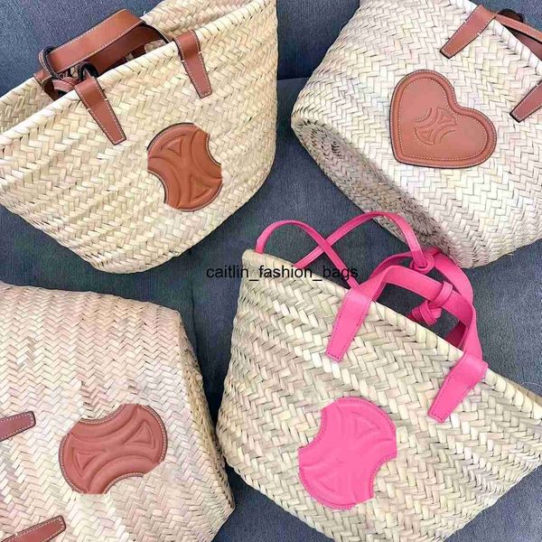 Sacos de praia de palha de palha feminino designer de cesta de cesto rosa raffia crossbody veia bolsa de viagem bolsa de luxo bolsa de bolsa de ombro