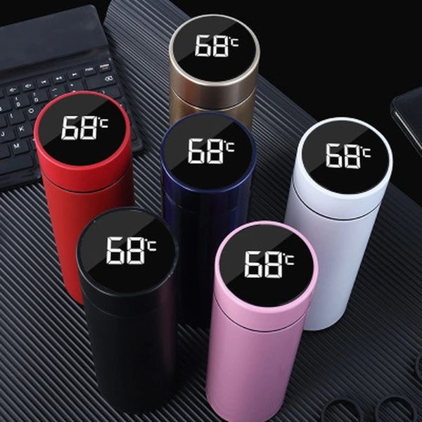 500 ml Kreative Smart LED Thermos Flasche Temperatur Display Vakuum Flaschen Edelstahl Wasser Flasche Thermos Tasse Tassen Individuelles Logo