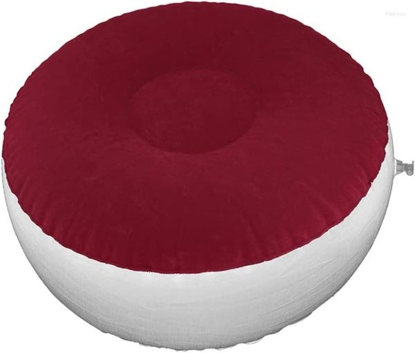 Camp Furniture Poggiapiedi Gonfiabile Poggiapiedi Pouf All'aperto Poggiapiedi Sgabello Portatile Sedile - Rosso 62x32cm