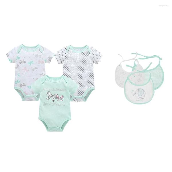 Kleidungssets Kavkas Sommer Baby Mädchen Kleidung Strampler mit Lätzchen Baumwolle Kinder Säugling Bodysuit Kostüm Overall für geboren