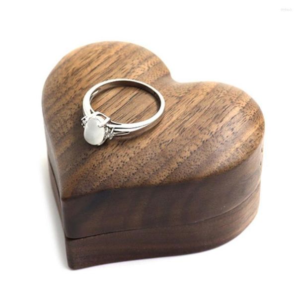 Sacchetti per gioielli In legno massello goffrato Rustico Matrimonio Iniziali personalizzate Data I tuoi nomi Scatola portafedi Scatole portaoggetti in legno Custodia regalo