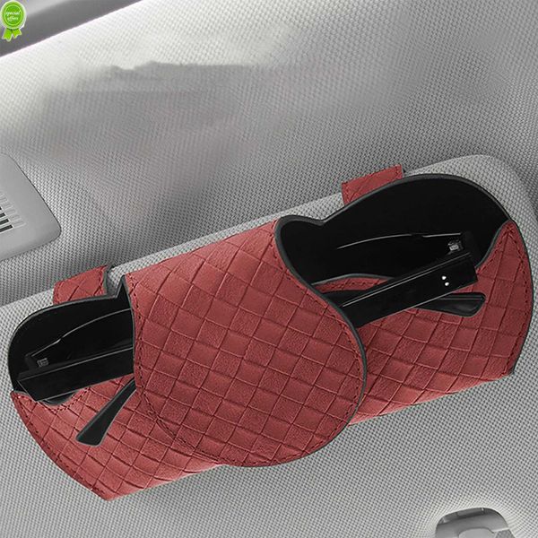 Nuovo supporto per occhiali da sole per auto in morbida pelle scozzese Supporto per occhiali parasole creativo Custodia per occhiali Organizer Accessori per interni auto