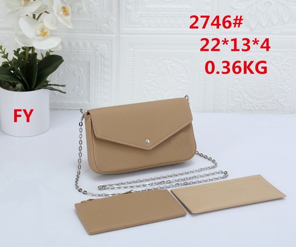 Lüks Tasarımcı Kadın Omuz Çantaları Çok Pochette Accessoires Orijinal Deri Çanta Çantalar Çiçek Mini 3pcs 3 Parça Set Crossbody Cüzdanlar