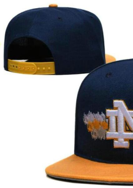 2023 All Team Fan College Notre Dame Fighting Irish Baseball Chapéu ajustável no tamanho da mixagem de campo Tamanho fechado Base plana Base Snapback Caps Bone Chapeau A2