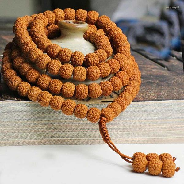 Strand Bodhi Seeds Bracelet 108 Minchas Dragão Natural Padrão