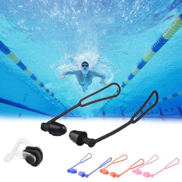 Tappi per le orecchie Tappi per le orecchie da nuoto Clip per naso impermeabile Prevenire la riduzione del rumore dell'acqua Protezione Tappo per le orecchie Soft Sile Swim Dive Supplies P230517