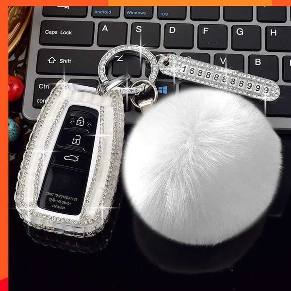 Nuovo Bling Crytstal Key Fob Della Copertura per Toyota Camry Corolla Avalon C-HR Prius GT86 Highlander RAV4 2018 2019 2020 2021