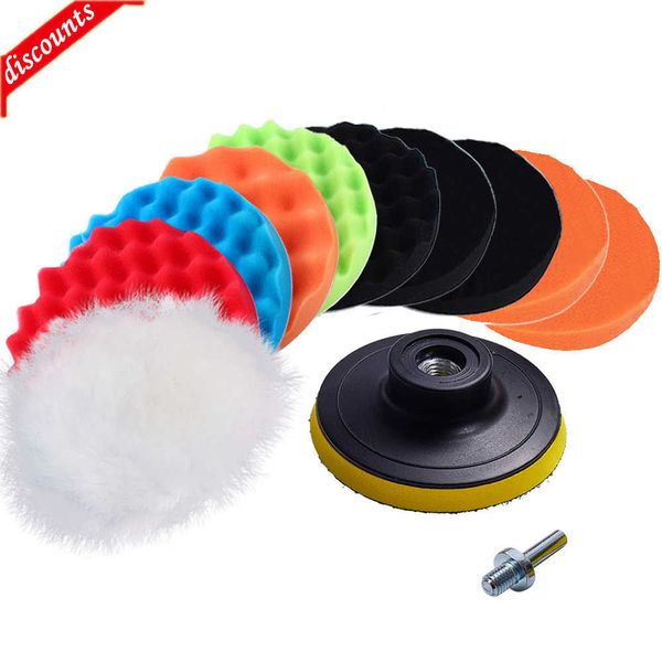 Yeni 12pcs Sünger Polonya Pad Kiti 100mm Araba Parlatıcı Pedler Kendi Yapışkanlı Parçalama Balmarlama Pedi Araba Çıkarları İçin Parlatıcı Çıkarma