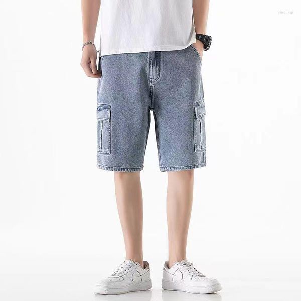 Jeans masculinos HIGN Qualidade Y2K Cargo Jean Shorts Men calças Big Pockets Jea