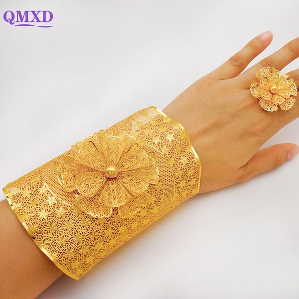 Bangle Timur Tengah Perempuan Besar Warna Emas Gelang Dubai Dengan Cincin India Pesona Эфиопия Хадиа Песта Пенгантин 230517