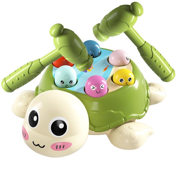 ROVA JOGOS BEBÊ MUSICAL Toy Hammer Kids Beat Turtle Animal Early Educational for Boys Toddler Music Music Whack-A-Mole Game Toy 230517